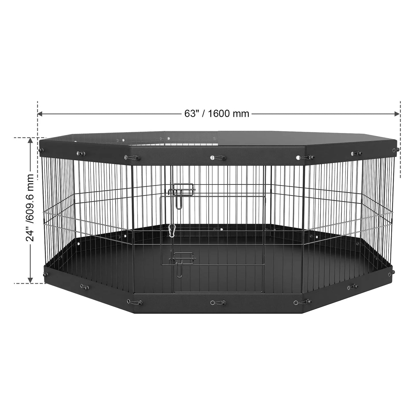 VEVOR Dog Playpen, 8 Panels Foldable Metal Dog Exercise Pen Paws and Claws Boutique