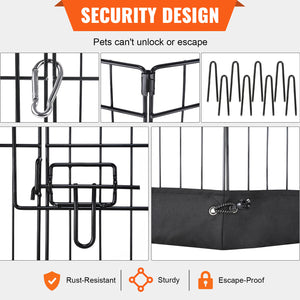 VEVOR Dog Playpen, 8 Panels Foldable Metal Dog Exercise Pen