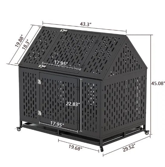 Heavy Duty Dog Crate 45 Inch Indestructible Pet Dog Cage My Store