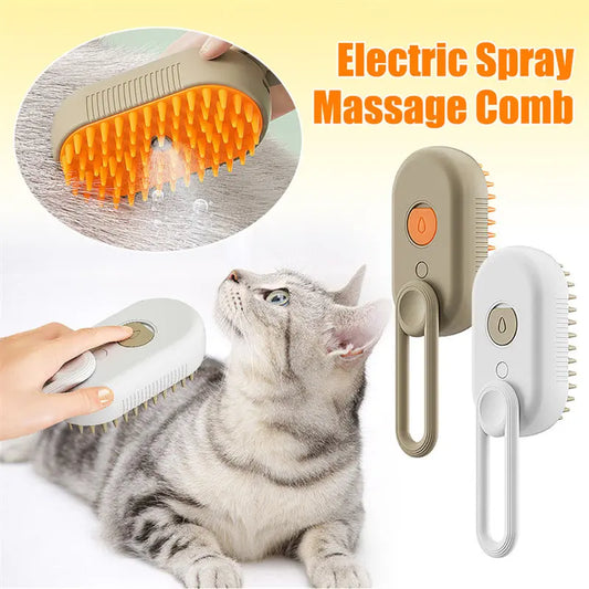 Cat Steam Brush Steamy Dog Brush 3 In 1 Electric Spray Cat My Store