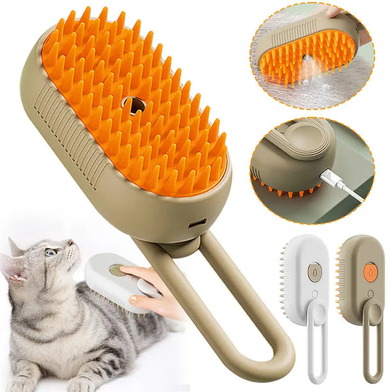 Cat Steam Brush Steamy Dog Brush 3 In 1 Electric Spray Cat My Store