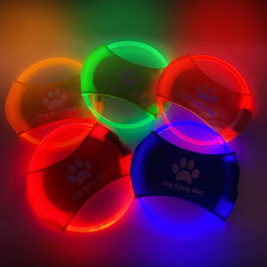 Dog Flying Discs Light Glowing LED Luminous Trainning Interactive Toys Game