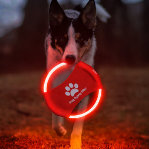 Dog Flying Discs Light Glowing LED Luminous Trainning Interactive Toys Game